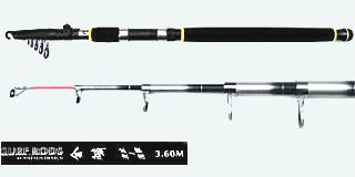 Surf Rods - 6ft to 12ft Telescopic surf casting rods